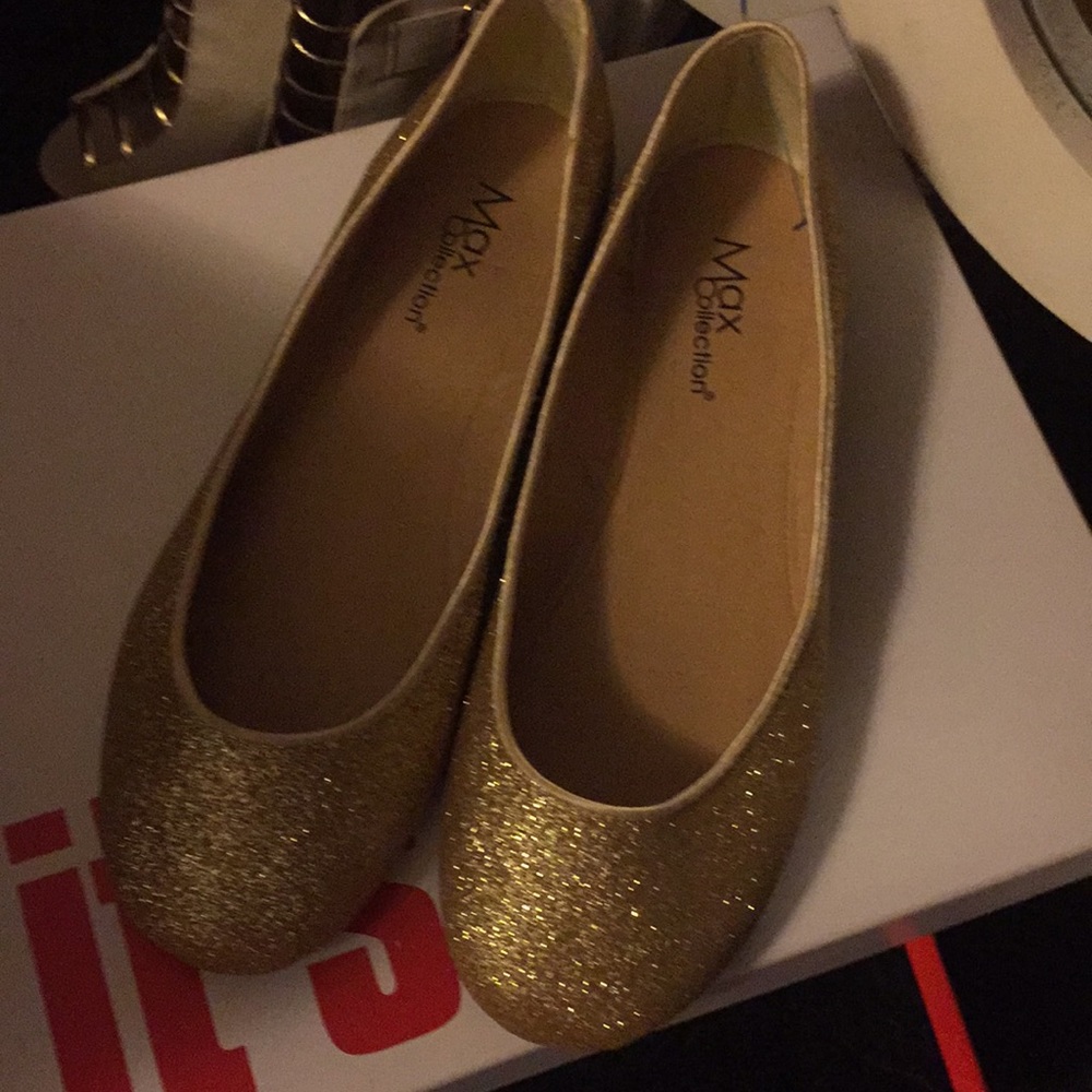 Gold Glitter flats